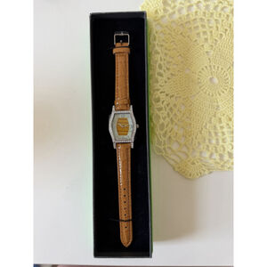 Croton Women's CN207514TNTI Honey Brown Leather Watch NIB